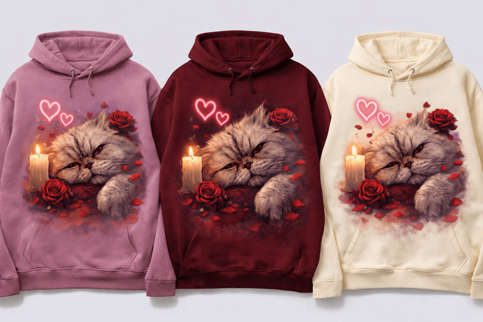 A pet-portrait hoodie being worn